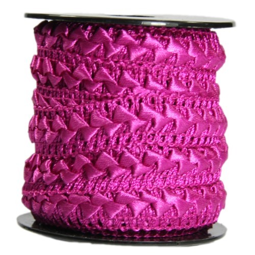 Bordürenband, Stoff, edle Dreiecke, 17mm x 10m, fuchsia