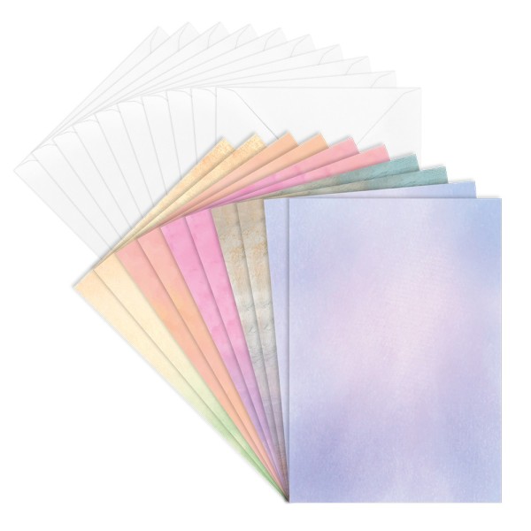 Motiv-Grußkarten & Umschläge, Farbverläufe mit Struktur, 2x 5 Designs, 11,5cm x 16,5cm, 20-teilig