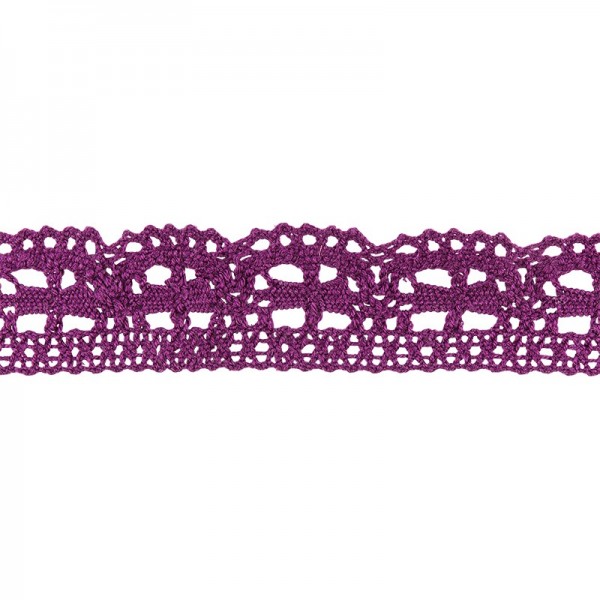 Häkelspitze Design 3, 2,4cm breit, 2m lang, aubergine