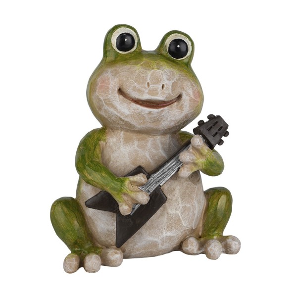 Deko-Frosch mit Gitarre, 13,5cm hoch, 11cm breit