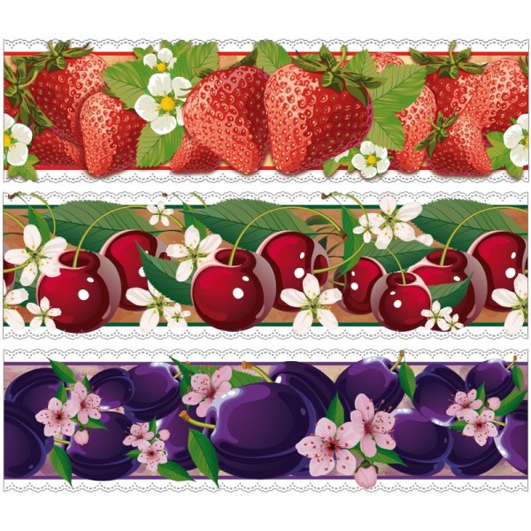 Zauberfolien "Obst", Schrumpffolien für Ø10cm, 9 cm hoch, 6 Stück