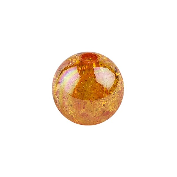 Perlen, Crackle, Ø 6mm, orange-irisierend, 150 Stk.