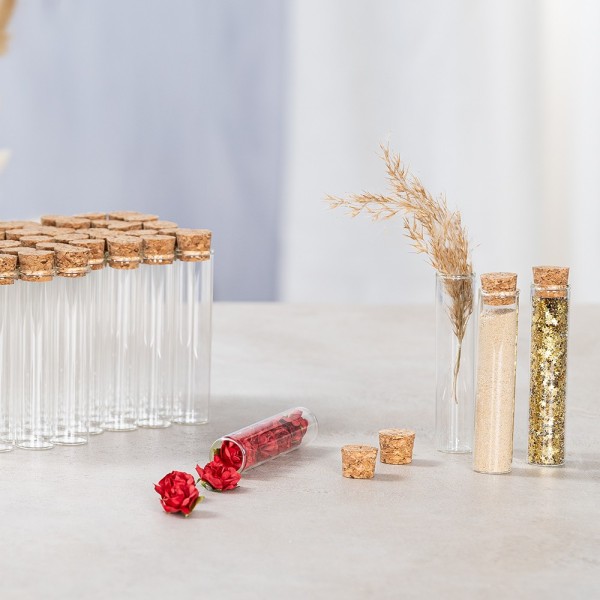 20 Stück Reagenzgläser Mit Korken Glas 125×16mm(20ml) Reagenzglas Mit