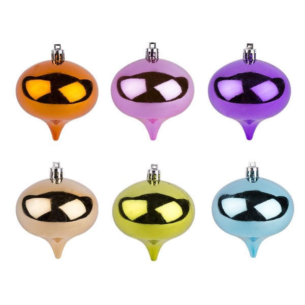 Zwiebel zum Aufhängen, Ø 8cm, 6 Stück, metallic-glänzend