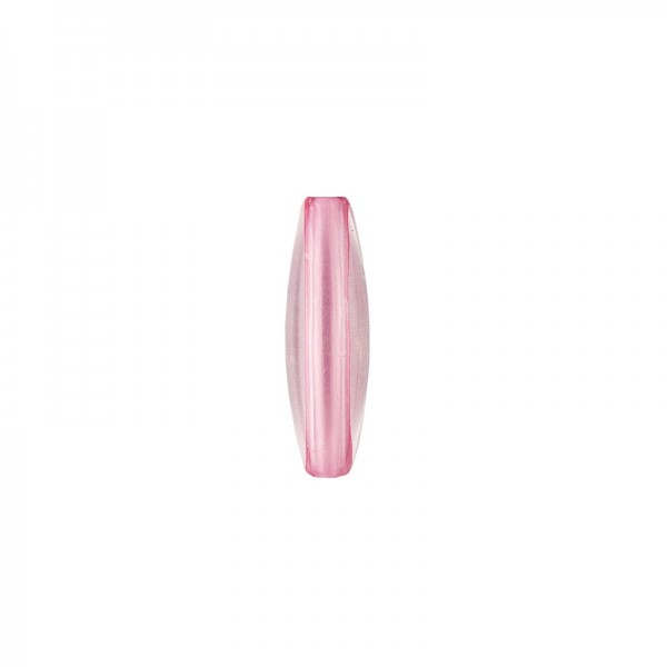 Duo-Color-Perlen, länglich, 0,6cm x 1,9cm, transparent/rosé, 20 Stück