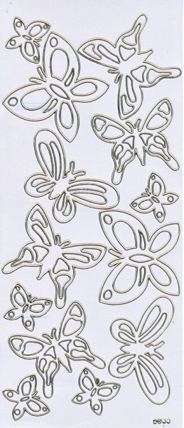 Sticker, Schmetterlinge, weiß - perlmutt