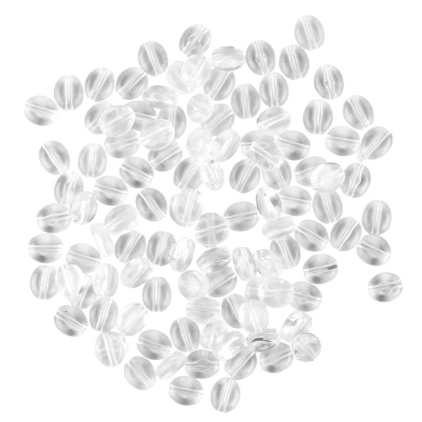 Oval-Perlen, transparent, 8mm, klar, 100 Stück