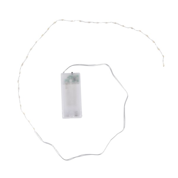 LED-Draht-Lichterkette, warmweiß, 1,5cm Lichtabstand, inkl. Timer, 30er
