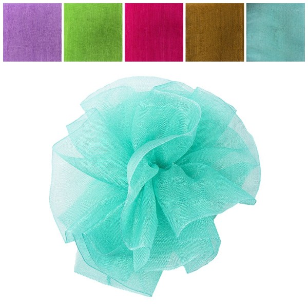 Zieh-Rüschenband, Organza, Pastell-Farben, 0,9m x 3cm, 10 Stück