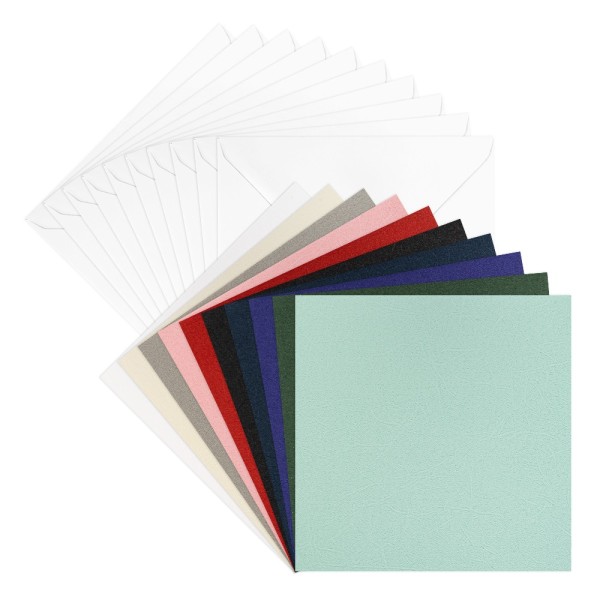Grußkarten & Umschläge, Textur 4, 16cm x 16cm, 10 Farben, 20-teilig