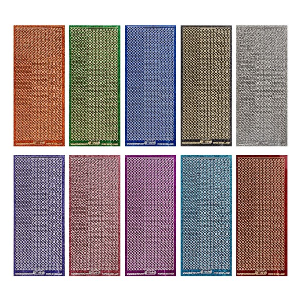 Microglitter-Sticker, Bordüren, verschiedene Farben, 10 Bogen