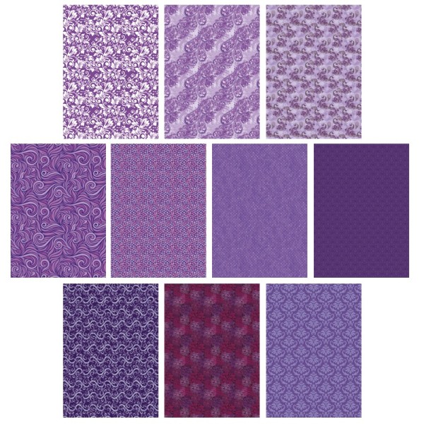 Deko-Karton Set, violett, DIN A4, 10er Set