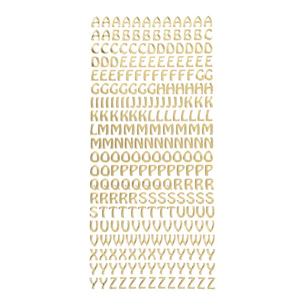 Sticker Alphabet 8, Großbuchstaben, Spiegelfolie, gold