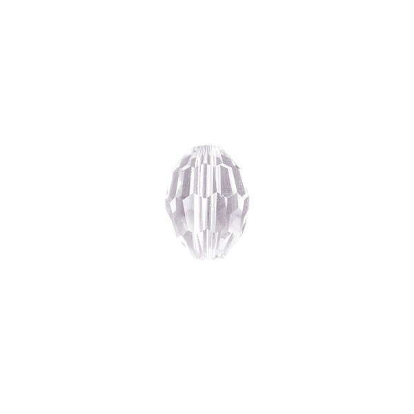 Perlen, Ovale, facettiert, 0,6cm x 0,8cm, transparent, 30 Stück