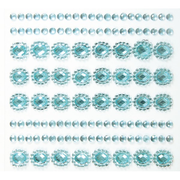 Ornament-Glitzerstein-Bordüren, selbstklebend, Design 2, blau