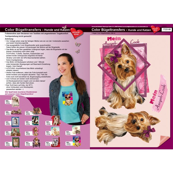 Color Buegel Transfer, DIN A4, Cani 2 | Tessile come T Shirts