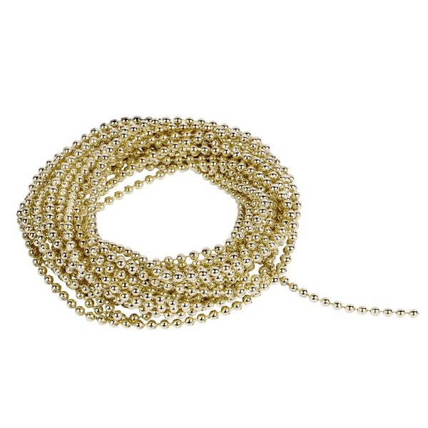 Perlen-Band, 5m lang, Perlen: Ø 3mm, hellgold