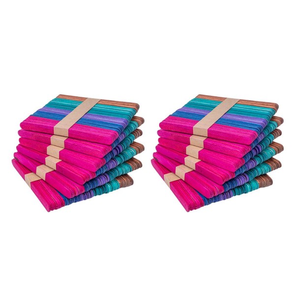 Holzstäbchen, bunt, 11,4cm lang, 1cm breit, 6 Farben, 600 Stück