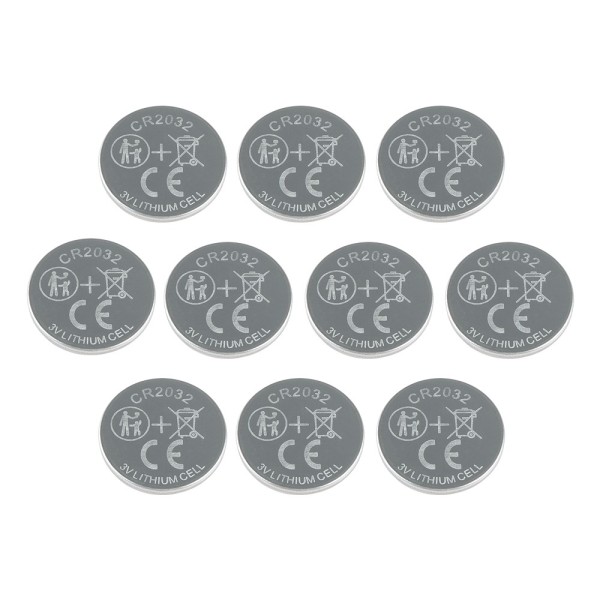 Knopfzellen-Batterien, Lithium 3V CR2032, 210mAh, 10 Stück