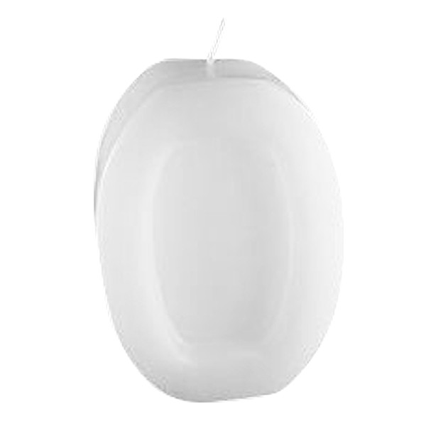 Oval-Rahmen-Kerze, ausgehöhlt, ca. 125 x 95 mm, weiß, 2 Stück, OUTLET-SET