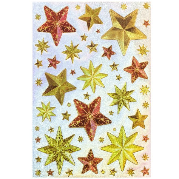 Hologramm-Sticker, Sterne, DIN A4
