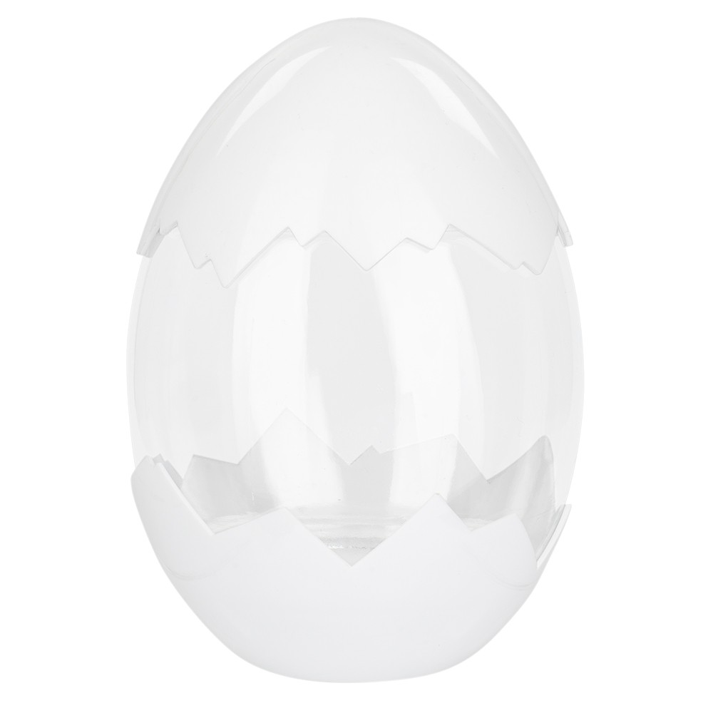 Deko-Ei, Deckel & Boden in Eierschalenoptik, Ø 9,3cm, 13cm hoch, weiß, Kunststoff-Eier, Basteln Ostern, Bastelbedarf für Anlässe