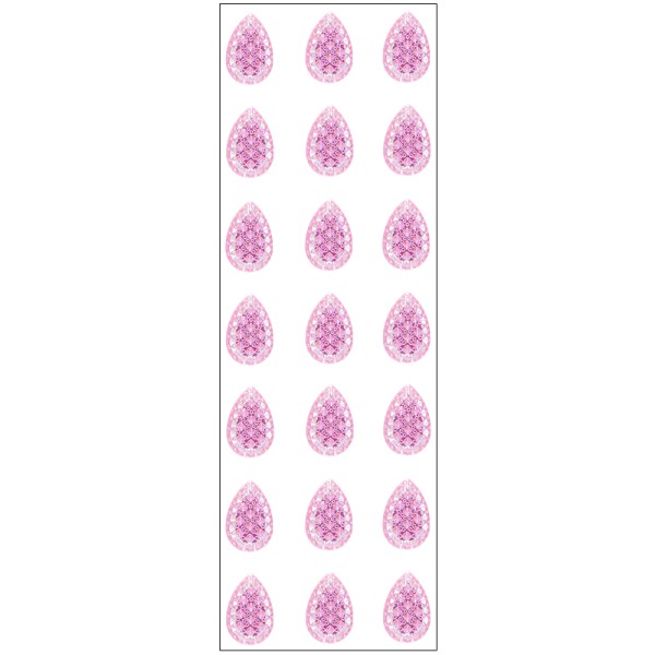 Kristallkunst, Schmuckstein Tropfen 1, 10cm x 30cm, selbstklebend, pink irisierend