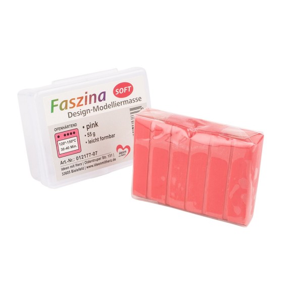 Faszina Soft, Design-Modelliermasse, pink, 55 g, leicht formbar, ofenhärtend
