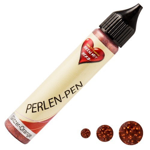 Perlen-Pen, 25ml, Glitzer, orange-rot