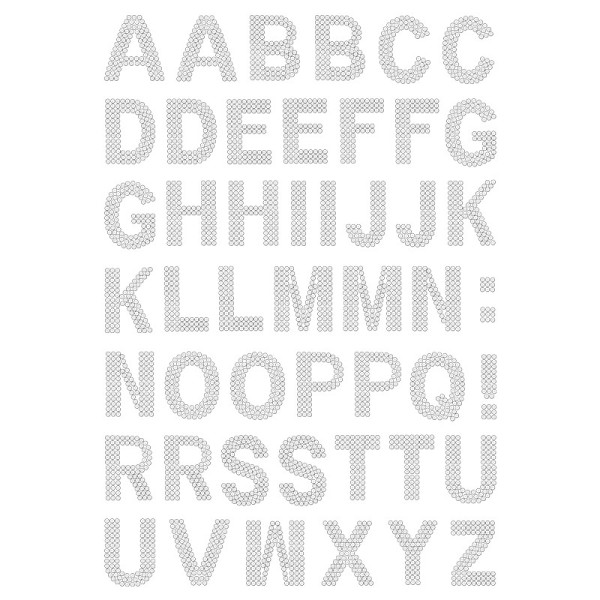 Bügelstrass-Design, DIN A4, klar, Alphabet 2