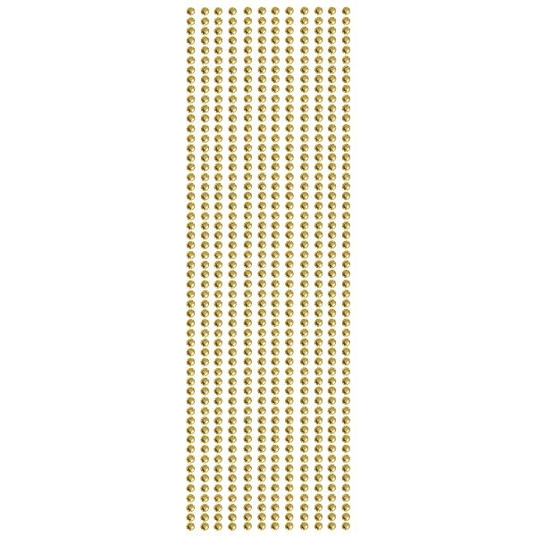 Glitzerstein-Bordüren, selbstklebend, Ø4mm, 29cm, 12 Stk., bernstein