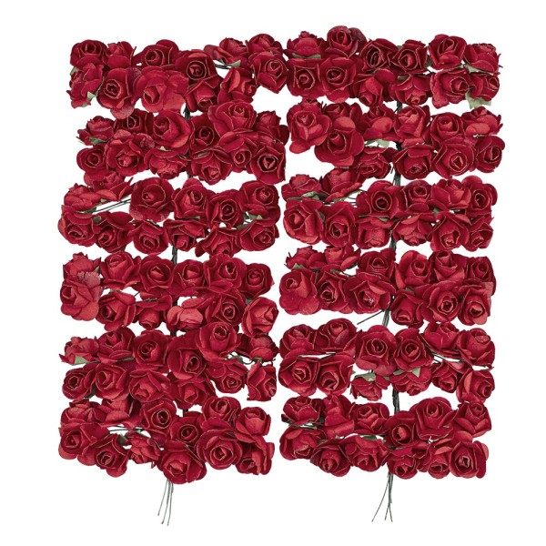 Deko-Blüten, Rosen 2, Ø 2cm, rot, 144 Stück