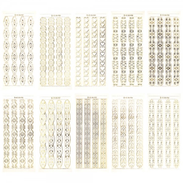 Gravur-Sticker, 40 stilvolle Bordüren