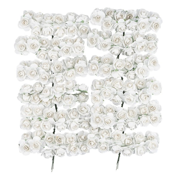Deko-Blüten, Rosen 2, Ø 2cm, weiß, 144 Stück
