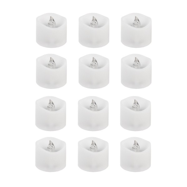 LED-Teelicht-Kerzen, Ø 3,6cm, 3,2 cm hoch, warmweiß, mit Timer-Funktion, 12 Stück