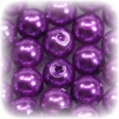 Perlen, rund, Ø6 mm, violett, 50 Stück