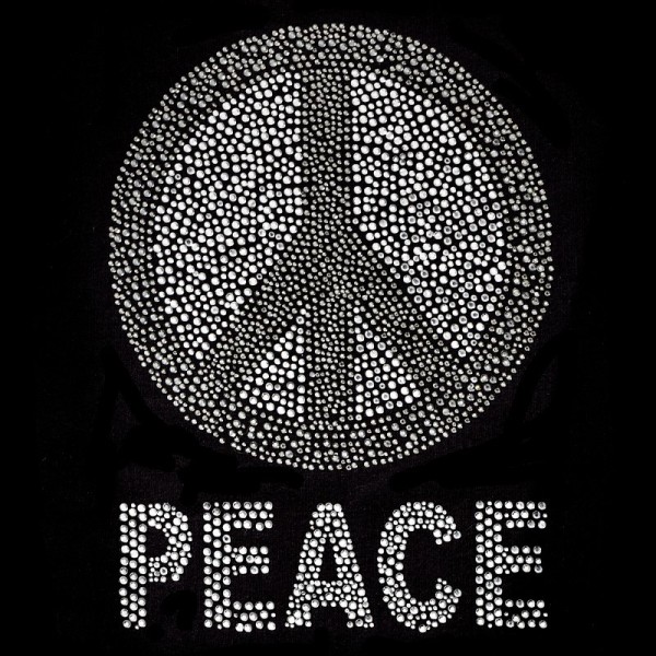 Bügelstrass-Design, DIN A4, mehrfarbig, Peace