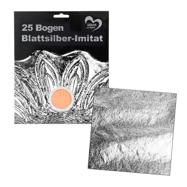 Blattsilber-Imitat, 15cm x 15cm, 25 Bogen
