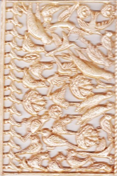 Wachsornament-Platte Vögel, 16 x 8 cm, braun-patiniert