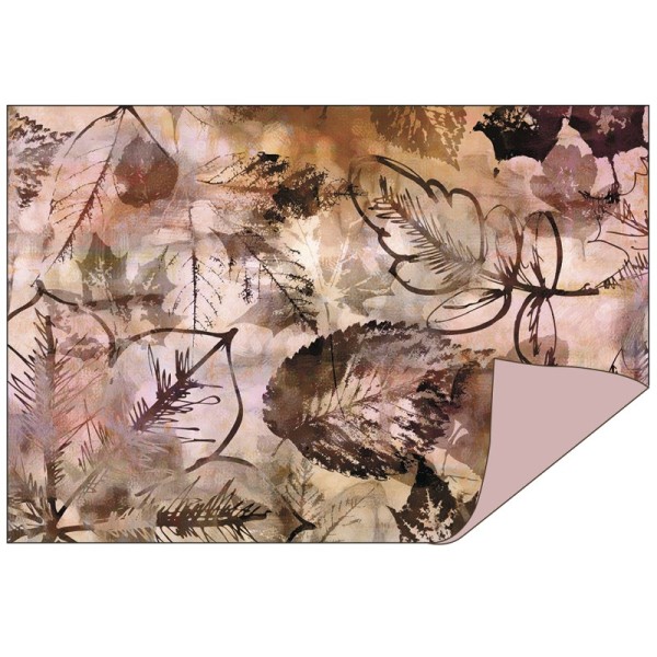 Faltpapiere Duo-Design 6, 10cm x 15cm, Blätter/flieder, 50 Stück