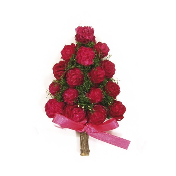 Deko-Bäume, Rosen-Ornamente, 5 Stück