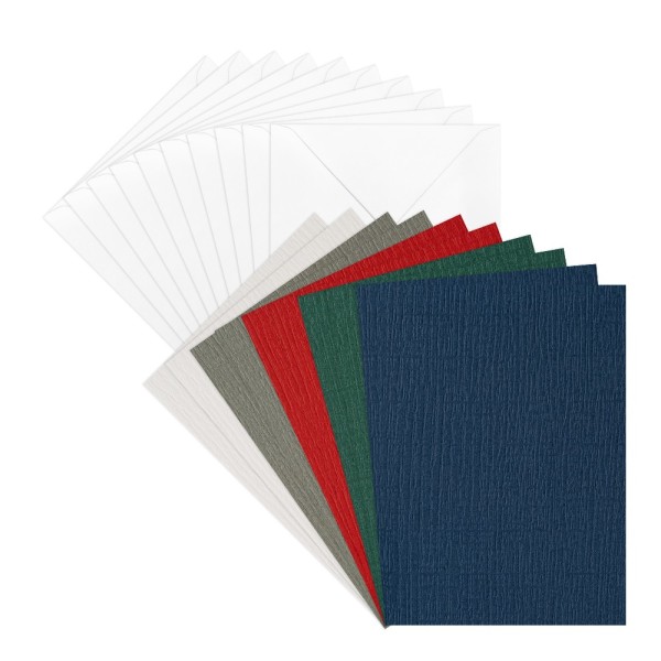 Grußkarten & Umschläge, Textur 6, 10,5cm x 14,8cm, 5 Farben, Farbsortierung 2, 20-teilig