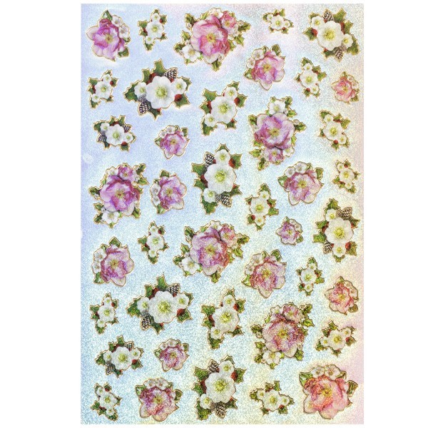 Hologramm-Sticker, Blüten, DIN A4