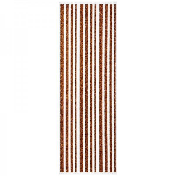 Glitzer-Bordüren, Sticker-Linien, 30 cm lang, 3-6 mm, orange