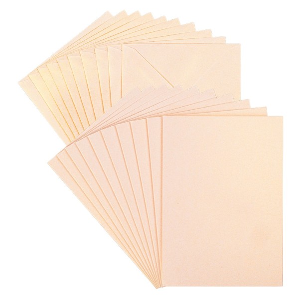Grußkarten & Umschläge, Perlmutt, rosa-gold, B6, inkl. passender Umschläge, 20-teilig