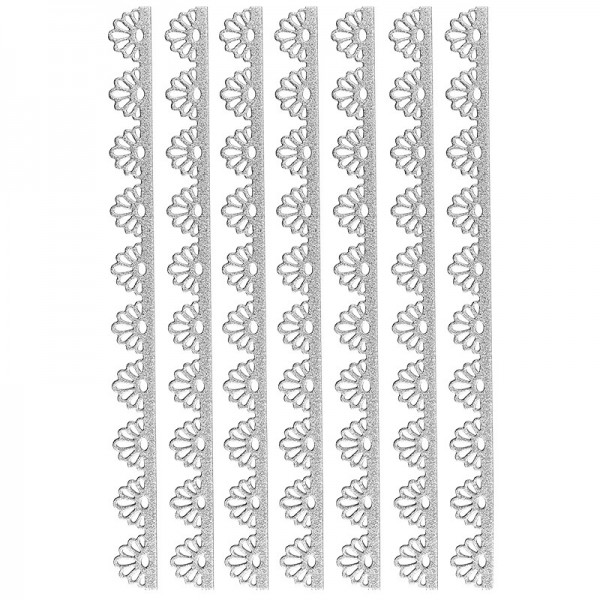 3-D Sticker-Bordüren "Deluxe Ornament 1", selbstklebend, silber