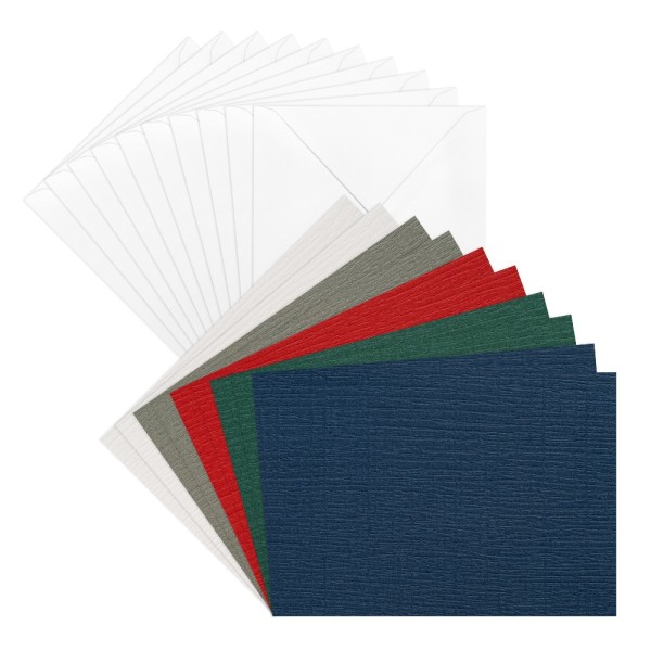 Grußkarten & Umschläge, Textur 6, 11,5cm x 16,5cm, quer, 5 Farben, Farbsortierung 2, 20-teilig