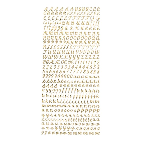 Sticker Alphabet 6, Perlmuttfolie, gold