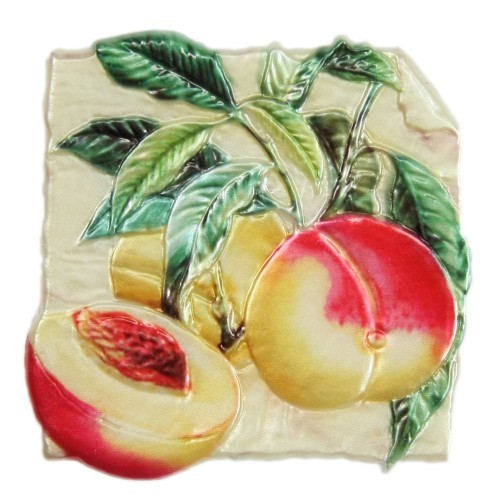 Wachsornament, Nektarinen, farbig, geprägt, 7,5x7,5cm