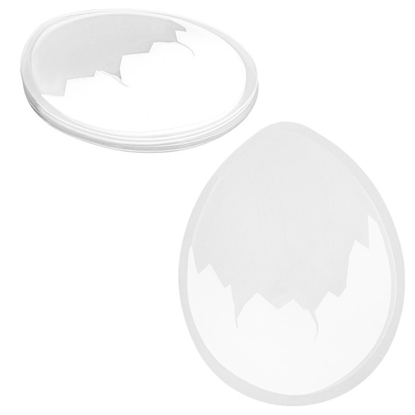 Motiv-Bolblister, Ei, Design 2, transparent mit weißem Eierschalendesign,10 Stück